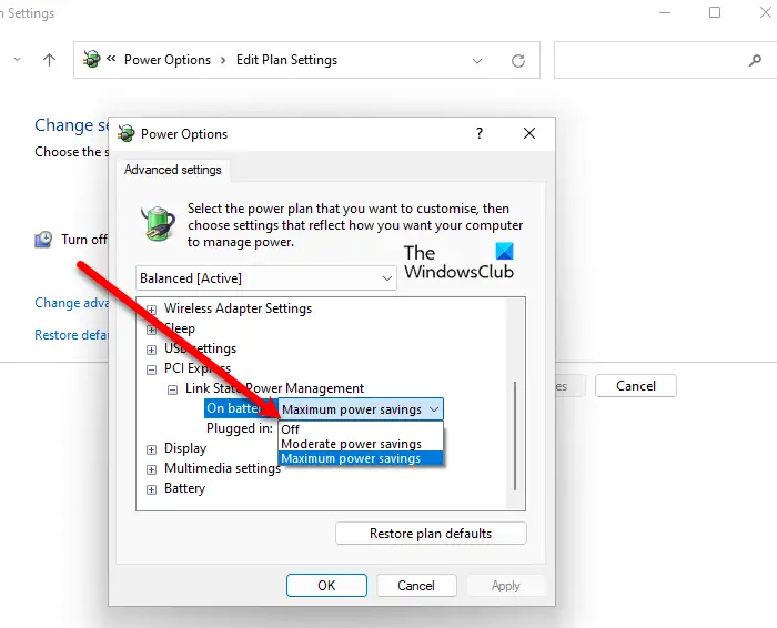 Tutustu 73+ imagen windows pci express link state power management