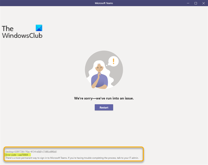 Code D'erreur Microsoft Teams Caa70004 Code D'erreur Microsoft Teams Caa70004