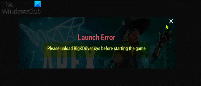 Пожалуйста, выгрузите BigKDriver.sys перед запуском игры.