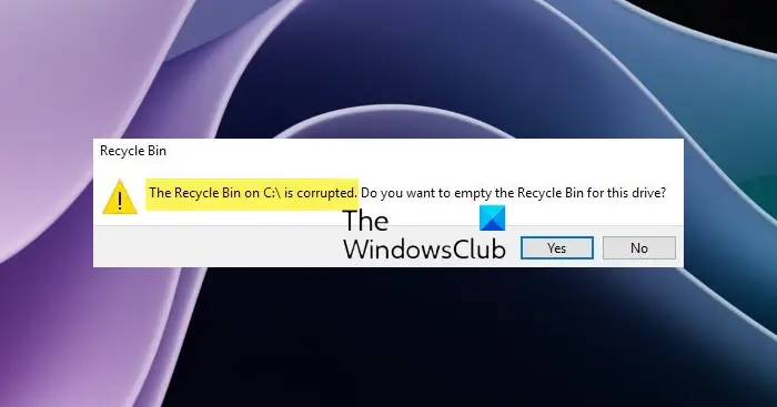 Recycle Bin on C:\ is corrupted
