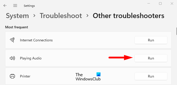 Run Audio Troubleshooter