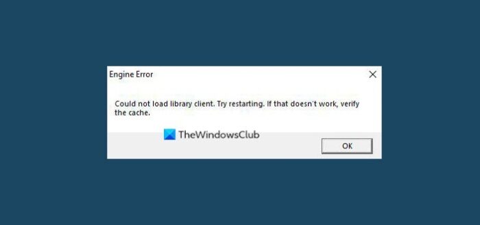 Steam Engine Error: Could not load library client