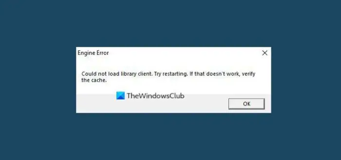 Ошибка Steam Engine: не удалось загрузить клиентскую библиотеку.
