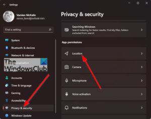 How to change Location settings in Windows 11