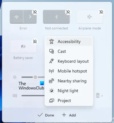 add Accessibility to Quick Settings