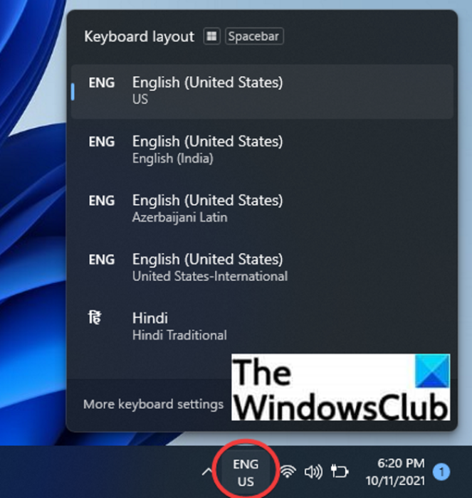 windows 10 boot choose keyboard layout