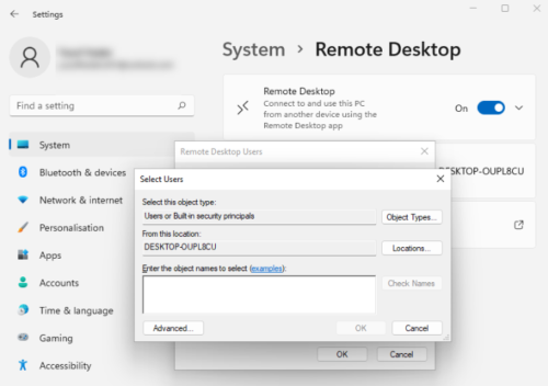 How to use Remote Desktop to connect to another computer over the internet