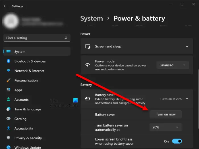 How to Enable or Disable Battery Saver In Windows 11