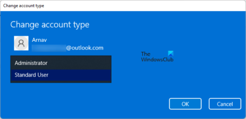 User Accounts Settings in Windows 11