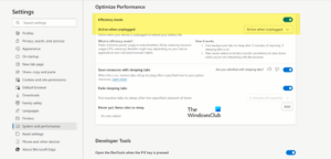 How to Disable or Enable Efficiency Mode in Microsoft Edge