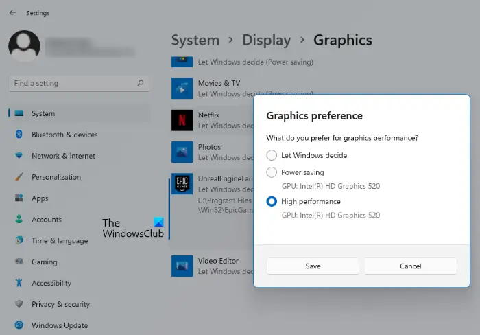 give access graphics hardware Windows 11