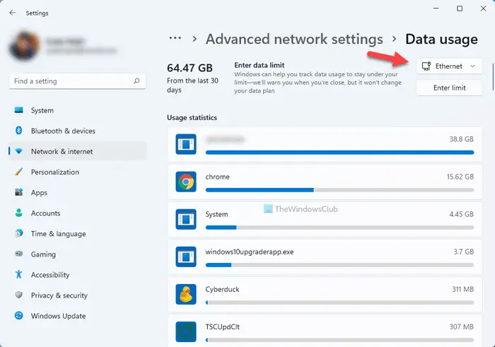 How to manage the Data Usage Limit on Windows 11