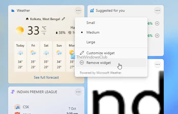 Show or hide Information Cards in Widgets on Windows 11