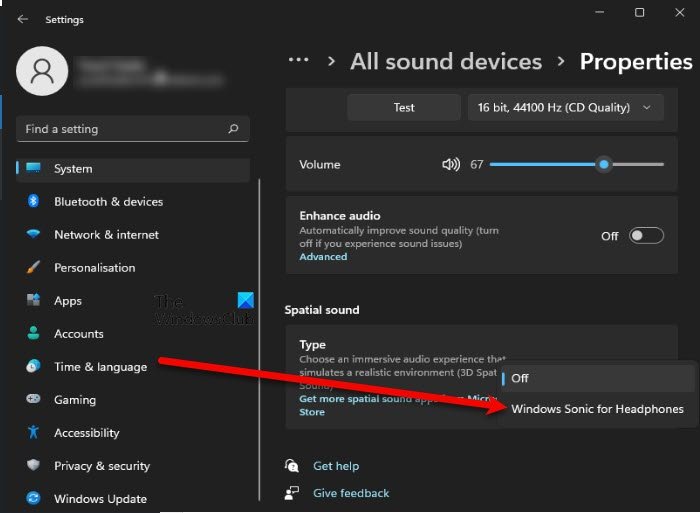 How to enable Windows Sonic Surround or Spatial sound in Windows 11 - 66