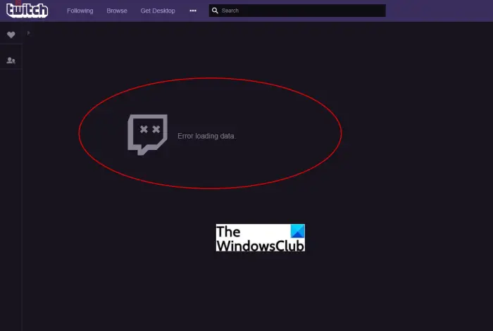 Twitch Error Loading Data