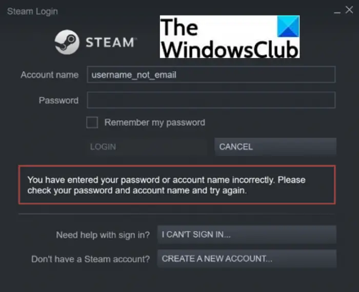 Can't sign into Steam with correct password