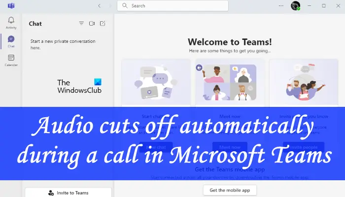 Audio cuts off automatically Microsoft Teams