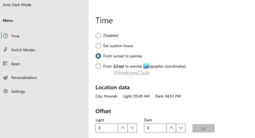 How to switch between Light and Dark Mode automatically on Windows 11