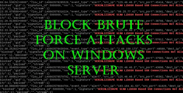 Block Brute Force Attacks on Windows Server