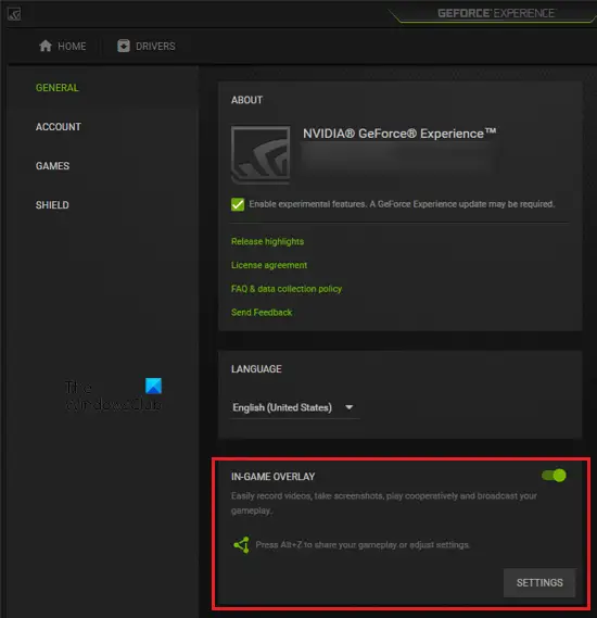 Disable In-game Overlay NVIDIA