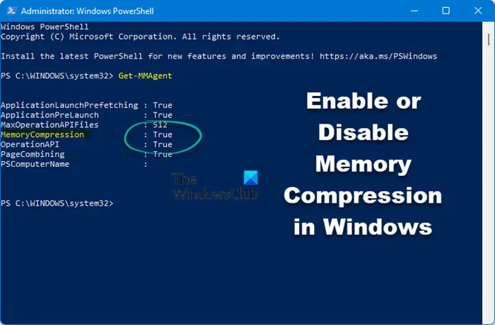 How to Enable or Disable Memory Compression in Windows 11/10