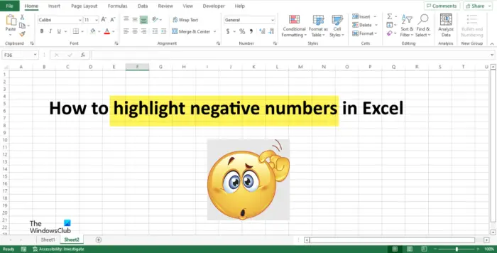 How to highlight Negative numbers in Excel