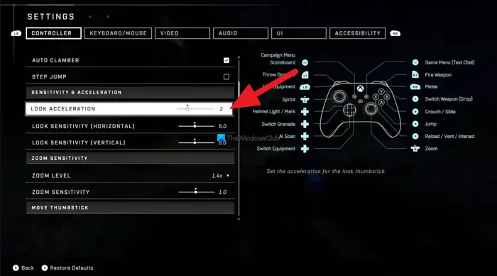 Look Acceleration on Halo Infinite