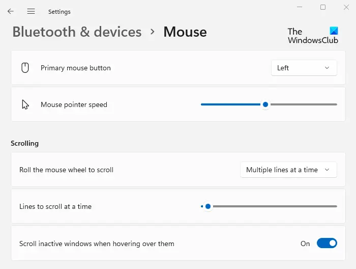 Mouse in Windows 11