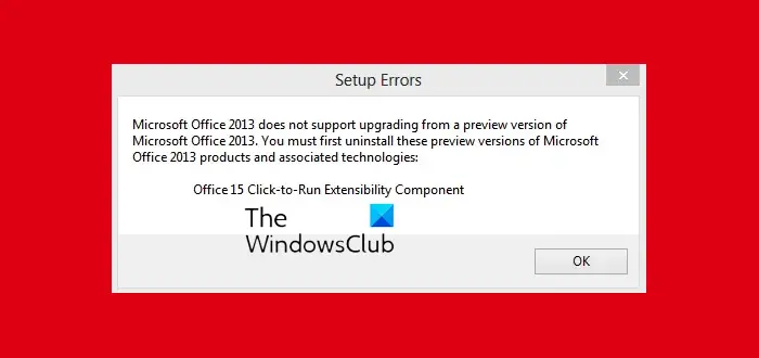 Office Click-to-Run Extensibility Component error