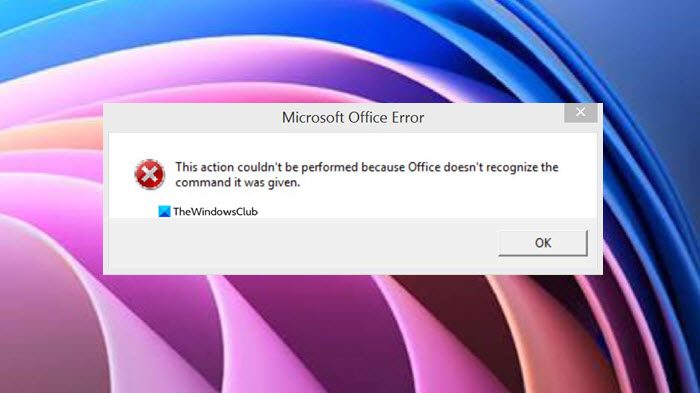 Office doesn’t recognize the command