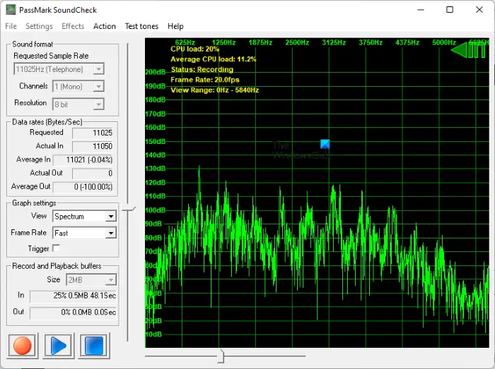 PassMark SoundCheck mic testing software