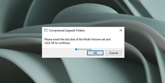 Please insert the last disk of the multi-volume set