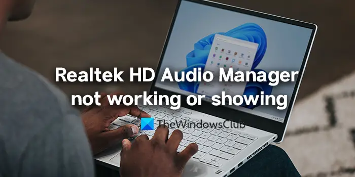 Realtek HD audio manager not working or showing