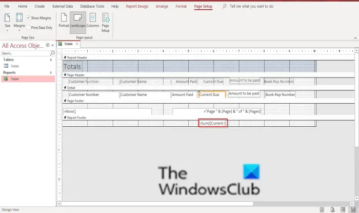 How to add Totals in Reports in Microsoft Access
