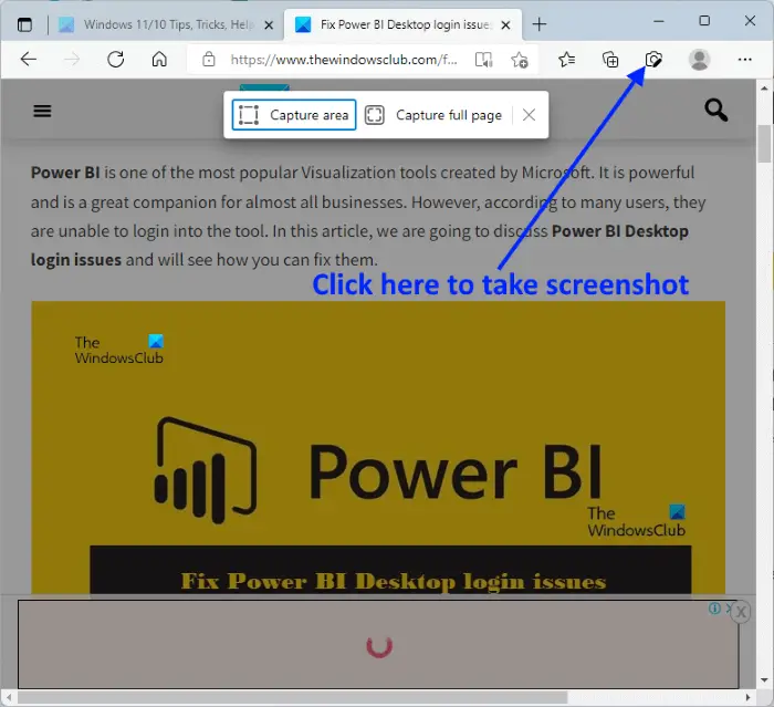 Web-Capture Microsoft Edge