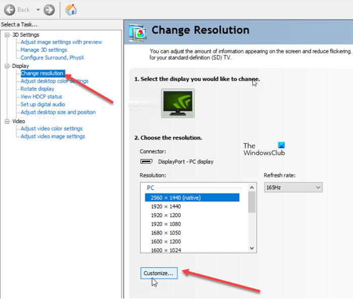 Change Resolution NVIDIA