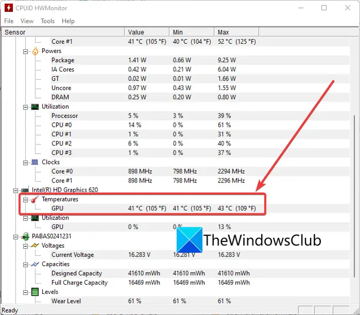 check GPU temperature in Windows 11/10