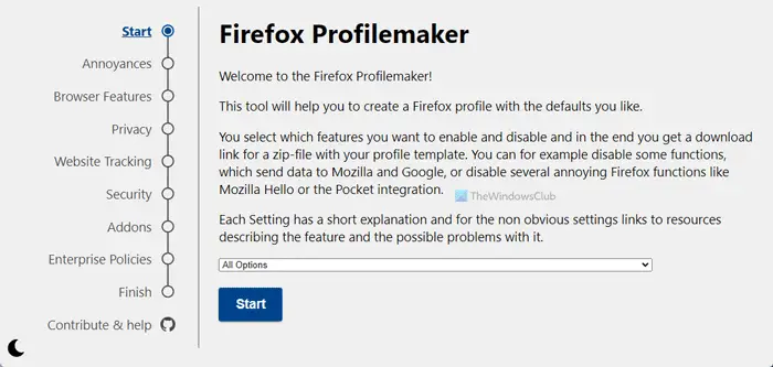 How to create custom Firefox Profile with Firefox Profilemaker