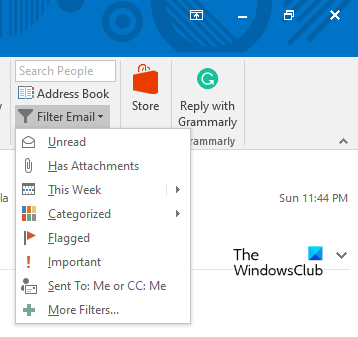 filter emails in Outlook
