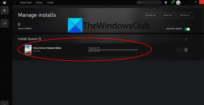 Не удается установить Forza Horizon 5 в Windows 11