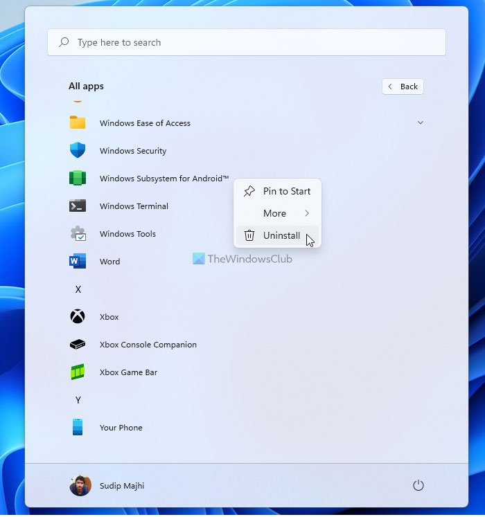 How to Uninstall Windows Subsystem for Android (WSA) on Windows 11
