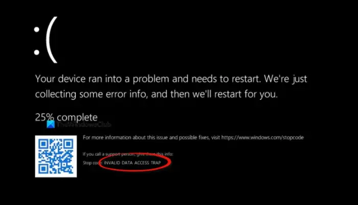 Windows 11'de Geçersiz Veri Erişim Tuzağı hatasını düzeltin