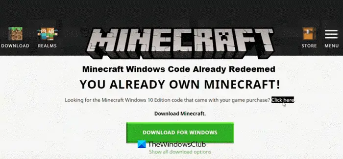 Minecraft Windows Code Already Redeemed  You already own Minecraft - 31