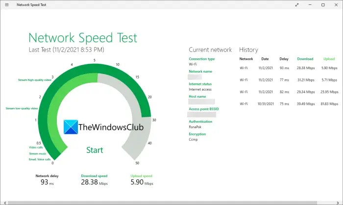 Network speed test app