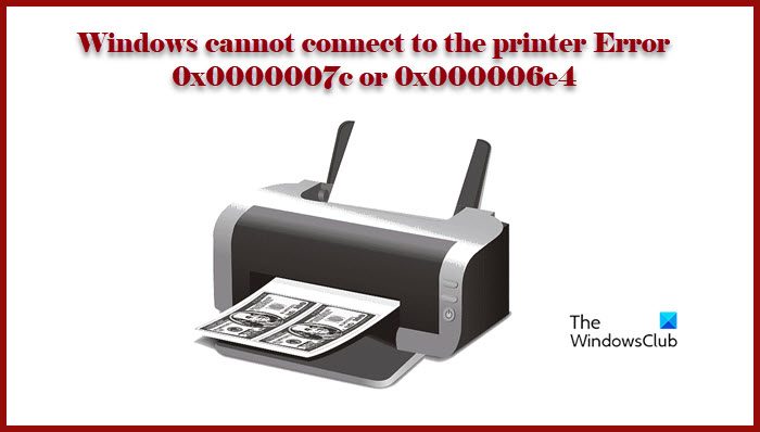 Windows cannot connect to the printer Error 0x0000007c or 0x000006e4
