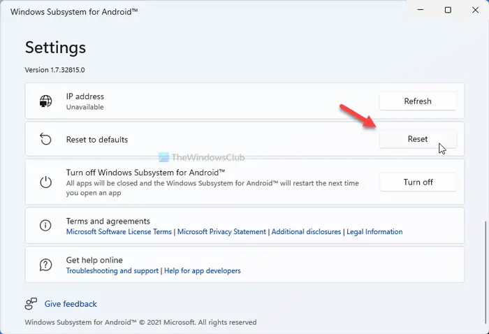 How to reset the Windows Subsystem for Android on Windows 11 - 88