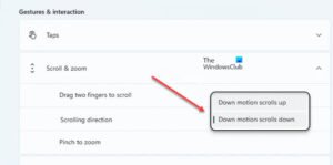 Reverse Mouse and Touchpads scrolling direction in Windows 11
