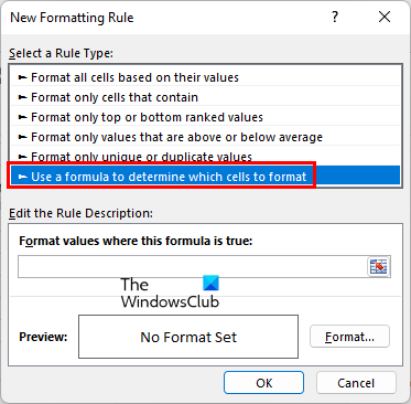 select which cells to format Excel