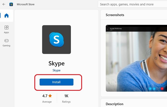 Skype installs every time I open it