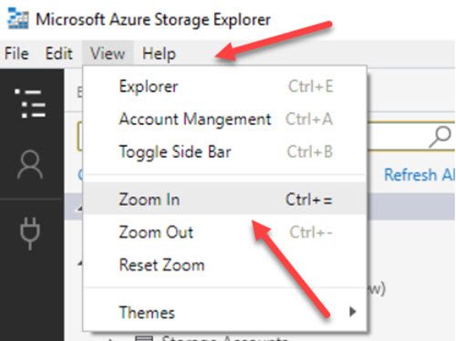 Storage Explorer Zoom